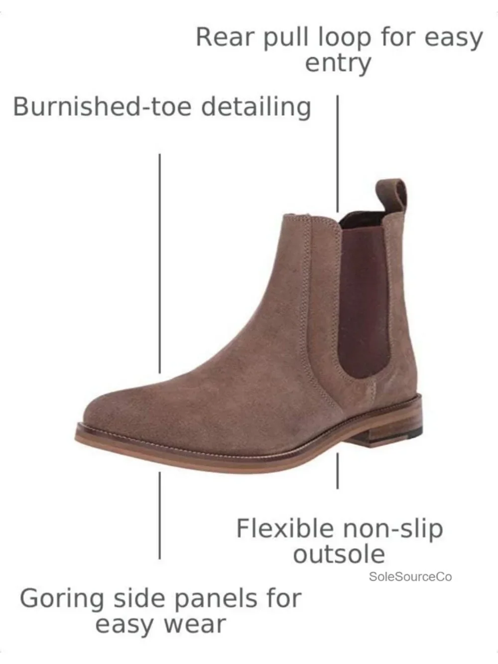 Men's Suede Chelsea Boot Ankle High Leather Casual Boot